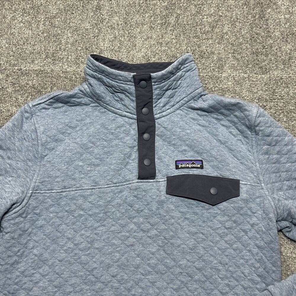Patagonia Sweatshirt Womens Small Blue Organic Quilt Snap-T Pullover STY25282